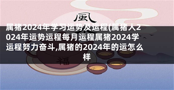 属猪2024年学习运势及运程(属猪人2024年运势运程每月运程属猪2024学运程努力奋斗,属猪的2024年的运怎么样