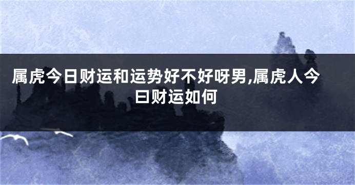 属虎今日财运和运势好不好呀男,属虎人今曰财运如何
