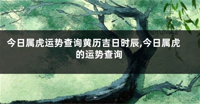 今日属虎运势查询黄历吉日时辰,今日属虎的运势查询