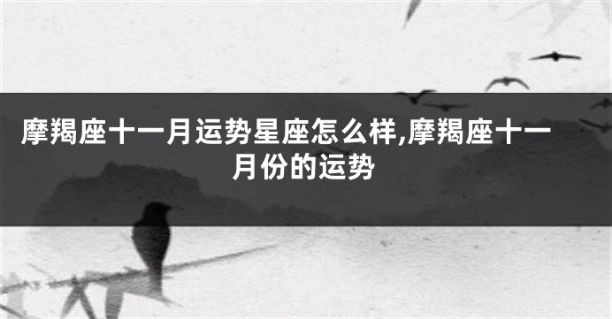摩羯座十一月运势星座怎么样,摩羯座十一月份的运势