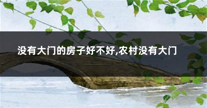 没有大门的房子好不好,农村没有大门