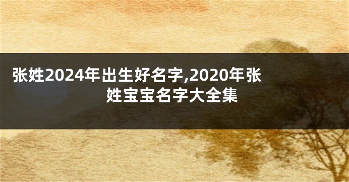 张姓2024年出生好名字,2020年张姓宝宝名字大全集