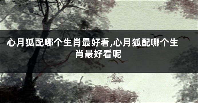 心月狐配哪个生肖最好看,心月狐配哪个生肖最好看呢