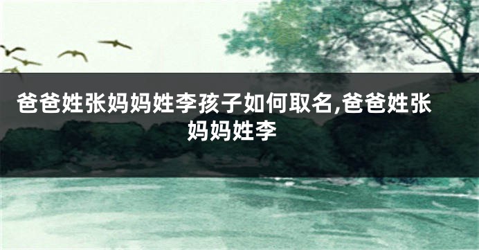 爸爸姓张妈妈姓李孩子如何取名,爸爸姓张 妈妈姓李