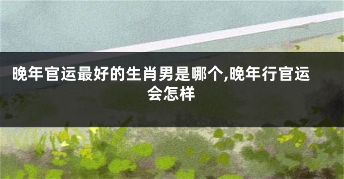 晚年官运最好的生肖男是哪个,晚年行官运会怎样