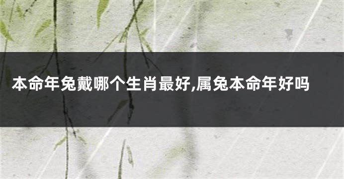本命年兔戴哪个生肖最好,属兔本命年好吗