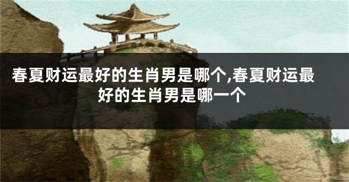 春夏财运最好的生肖男是哪个,春夏财运最好的生肖男是哪一个