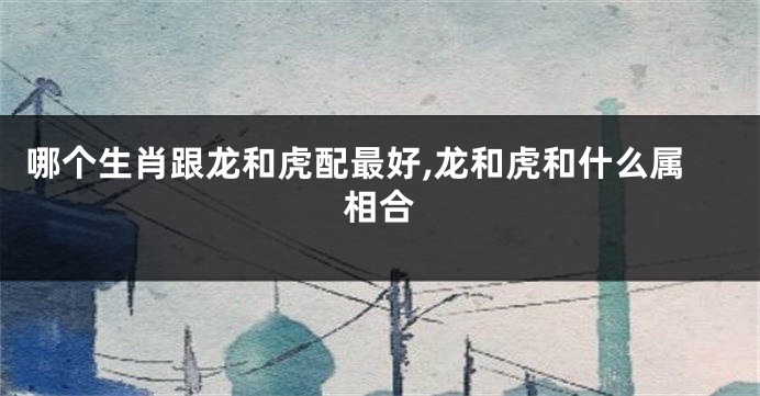 哪个生肖跟龙和虎配最好,龙和虎和什么属相合