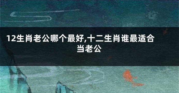 12生肖老公哪个最好,十二生肖谁最适合当老公