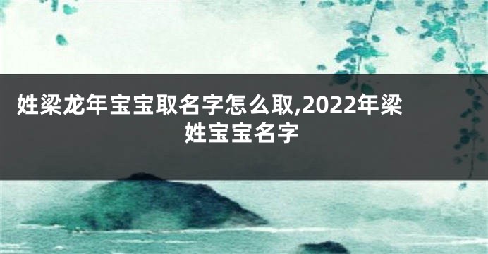 姓梁龙年宝宝取名字怎么取,2022年梁姓宝宝名字