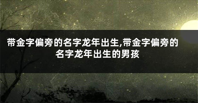 带金字偏旁的名字龙年出生,带金字偏旁的名字龙年出生的男孩