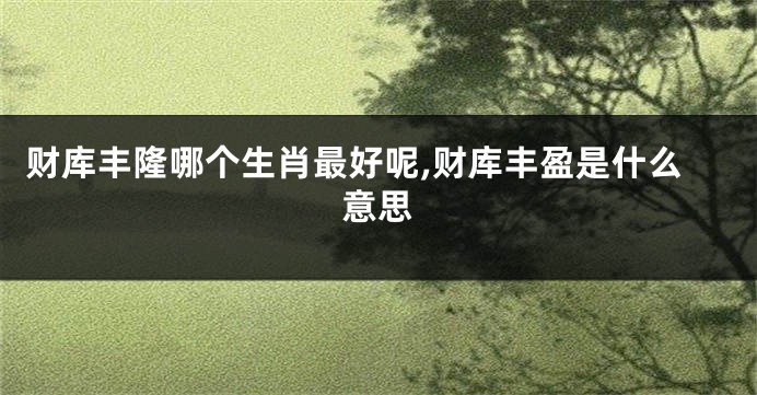 财库丰隆哪个生肖最好呢,财库丰盈是什么意思