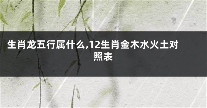 生肖龙五行属什么,12生肖金木水火土对照表