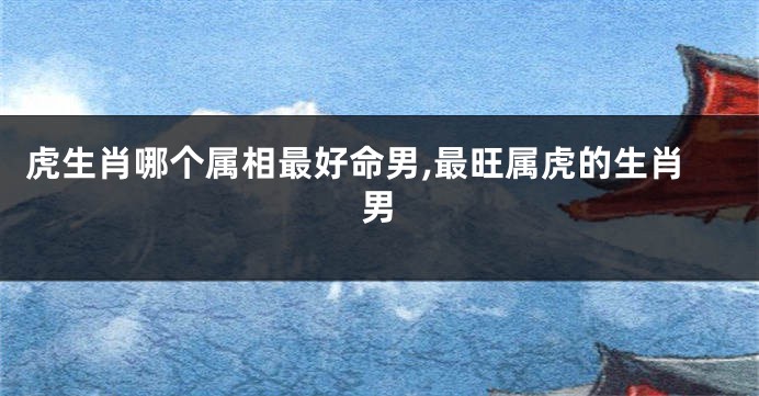 虎生肖哪个属相最好命男,最旺属虎的生肖男