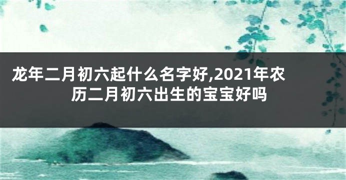 龙年二月初六起什么名字好,2021年农历二月初六出生的宝宝好吗