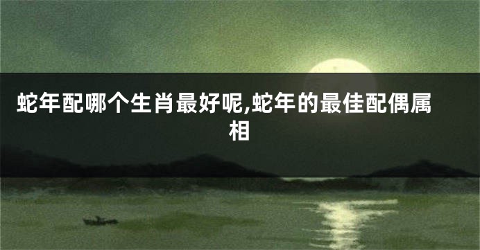 蛇年配哪个生肖最好呢,蛇年的最佳配偶属相