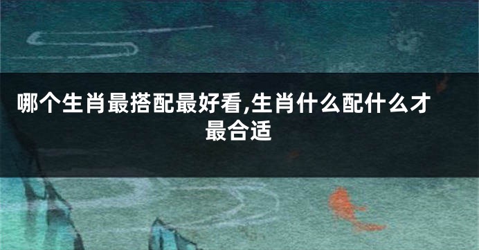 哪个生肖最搭配最好看,生肖什么配什么才最合适