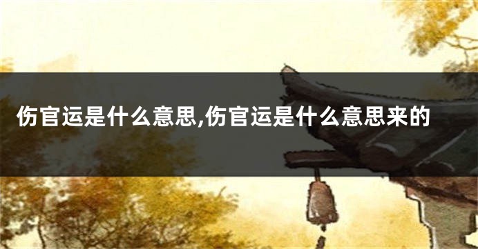 伤官运是什么意思,伤官运是什么意思来的
