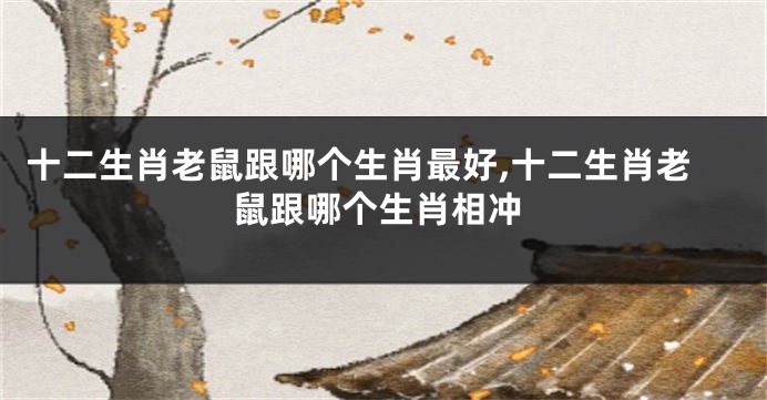 十二生肖老鼠跟哪个生肖最好,十二生肖老鼠跟哪个生肖相冲