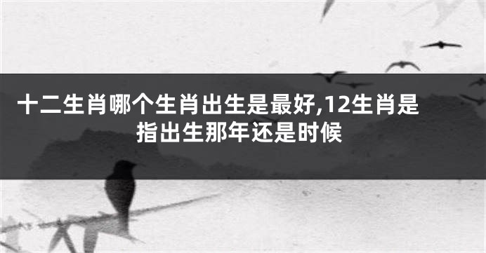 十二生肖哪个生肖出生是最好,12生肖是指出生那年还是时候