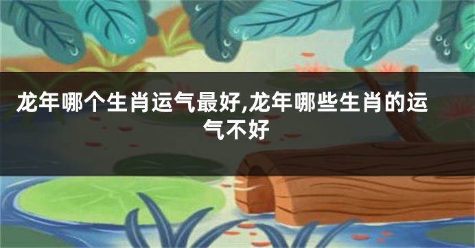 龙年哪个生肖运气最好,龙年哪些生肖的运气不好