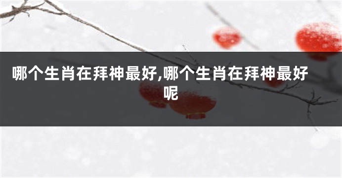 哪个生肖在拜神最好,哪个生肖在拜神最好呢