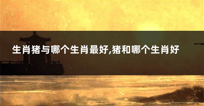 生肖猪与哪个生肖最好,猪和哪个生肖好