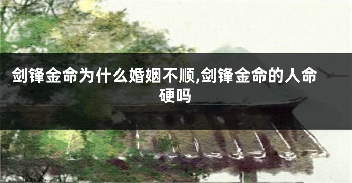 剑锋金命为什么婚姻不顺,剑锋金命的人命硬吗