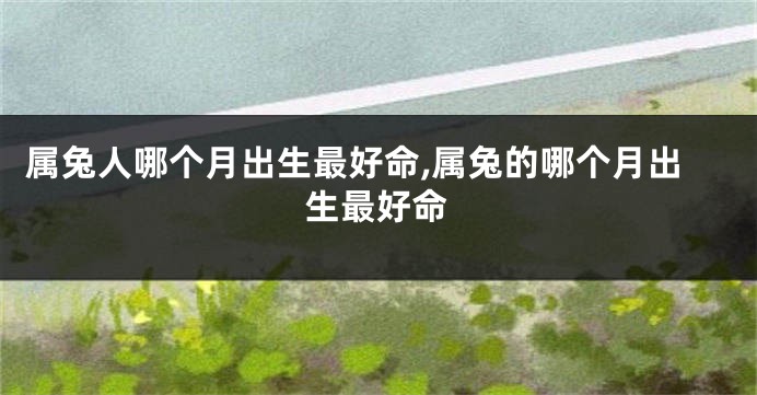 属兔人哪个月出生最好命,属兔的哪个月出生最好命