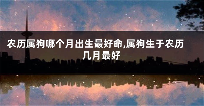 农历属狗哪个月出生最好命,属狗生于农历几月最好