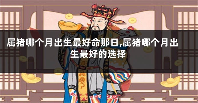 属猪哪个月出生最好命那日,属猪哪个月出生最好的选择