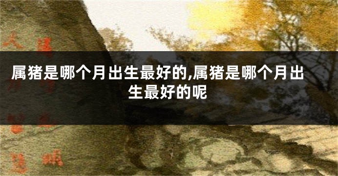 属猪是哪个月出生最好的,属猪是哪个月出生最好的呢