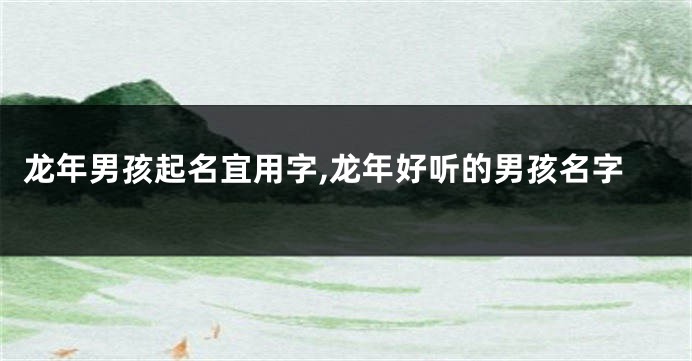 龙年男孩起名宜用字,龙年好听的男孩名字