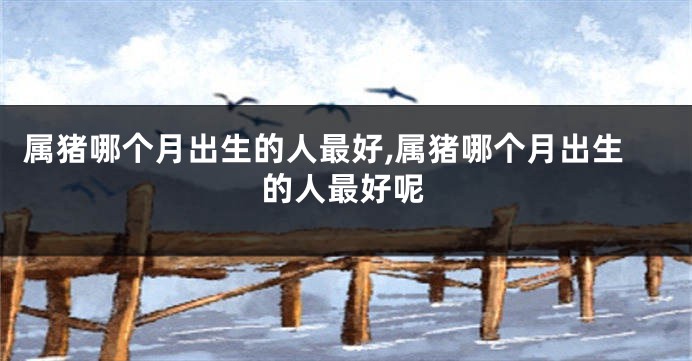 属猪哪个月出生的人最好,属猪哪个月出生的人最好呢