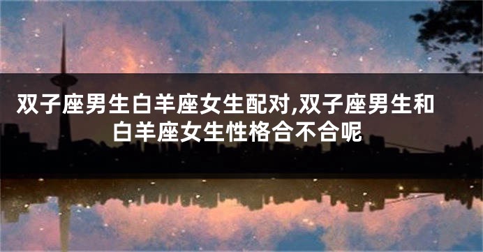双子座男生白羊座女生配对,双子座男生和白羊座女生性格合不合呢