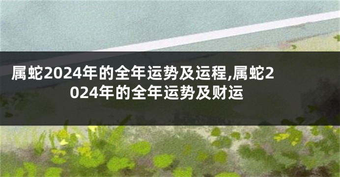 属蛇2024年的全年运势及运程,属蛇2024年的全年运势及财运