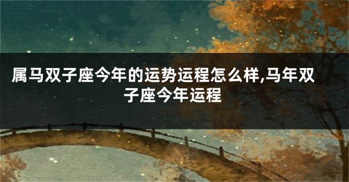 属马双子座今年的运势运程怎么样,马年双子座今年运程