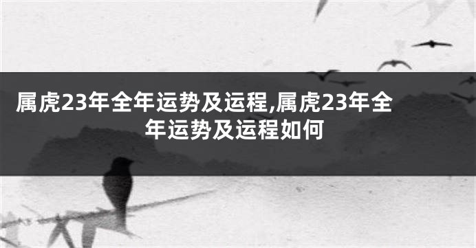 属虎23年全年运势及运程,属虎23年全年运势及运程如何