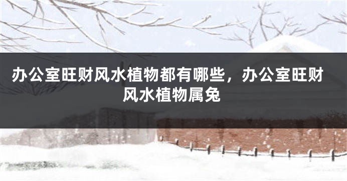 办公室旺财风水植物都有哪些，办公室旺财风水植物属兔