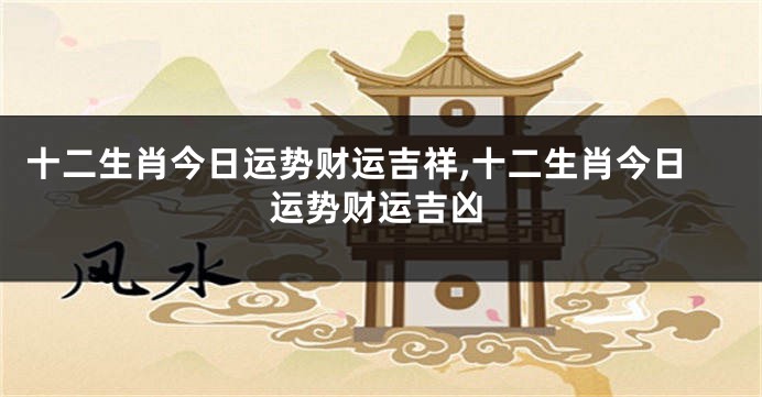 十二生肖今日运势财运吉祥,十二生肖今日运势财运吉凶
