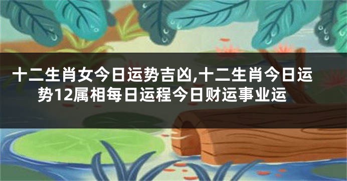 十二生肖女今日运势吉凶,十二生肖今日运势12属相每日运程今日财运事业运