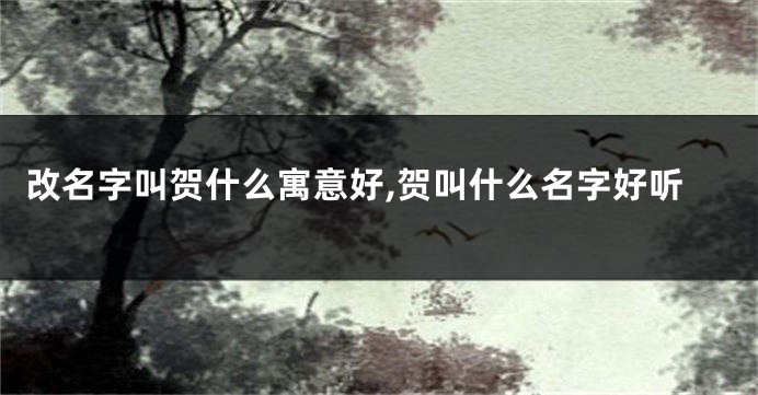 改名字叫贺什么寓意好,贺叫什么名字好听