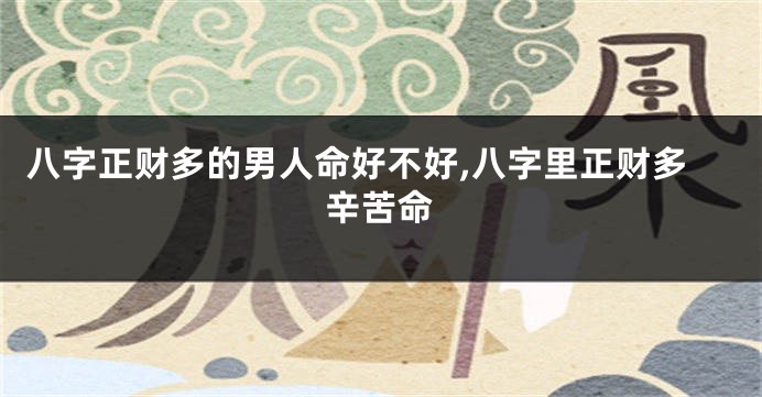 八字正财多的男人命好不好,八字里正财多辛苦命