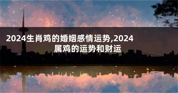 2024生肖鸡的婚姻感情运势,2024属鸡的运势和财运
