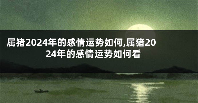 属猪2024年的感情运势如何,属猪2024年的感情运势如何看
