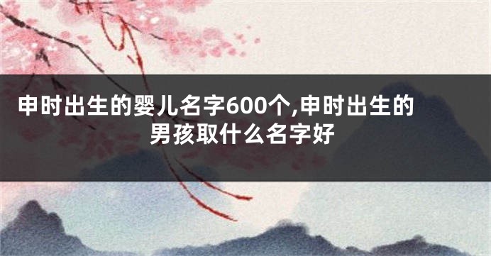 申时出生的婴儿名字600个,申时出生的男孩取什么名字好