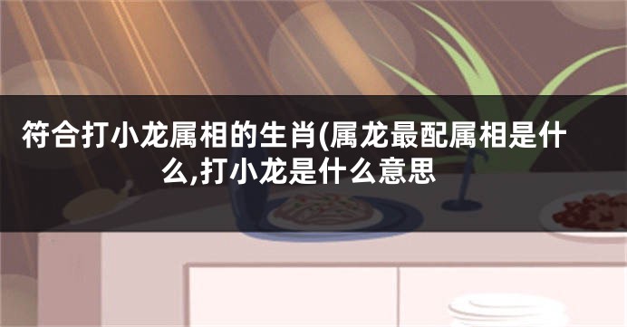 符合打小龙属相的生肖(属龙最配属相是什么,打小龙是什么意思