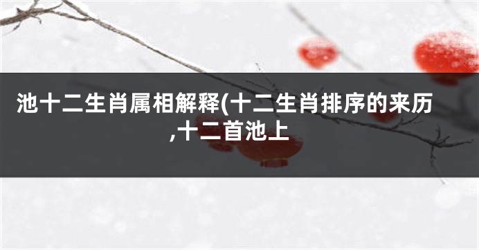 池十二生肖属相解释(十二生肖排序的来历,十二首池上