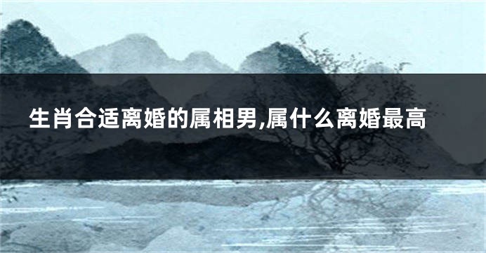 生肖合适离婚的属相男,属什么离婚最高