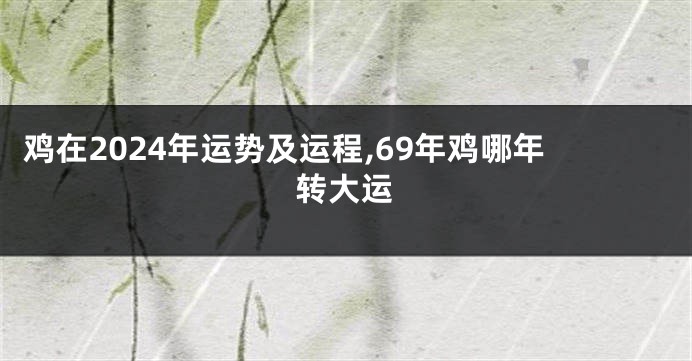 鸡在2024年运势及运程,69年鸡哪年转大运